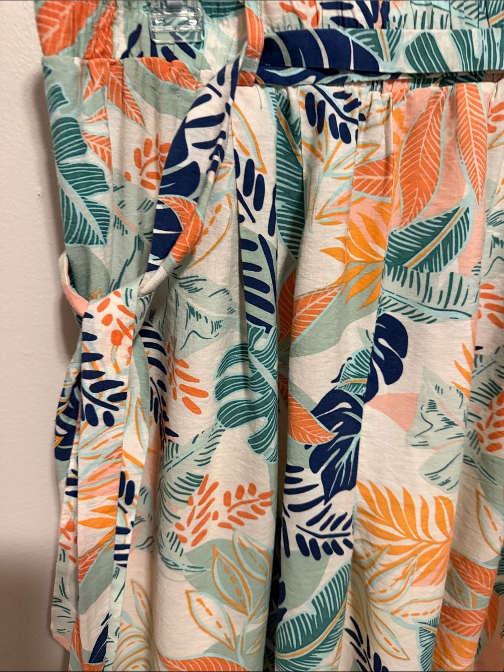 Alice Blue Tropical Floral Wide Leg Pants Women’s Medium Resort Beach - Picture 3 of 5